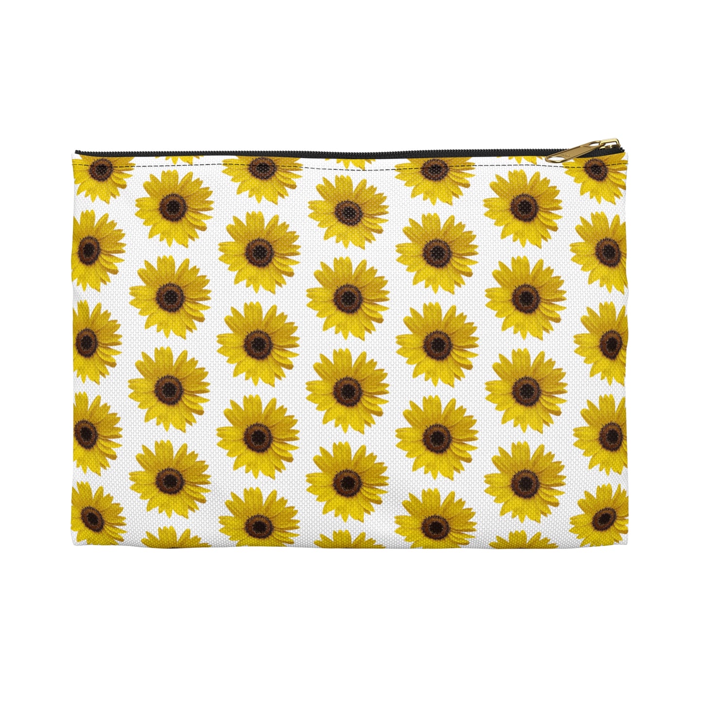 Sunflower White Accessory Pouch