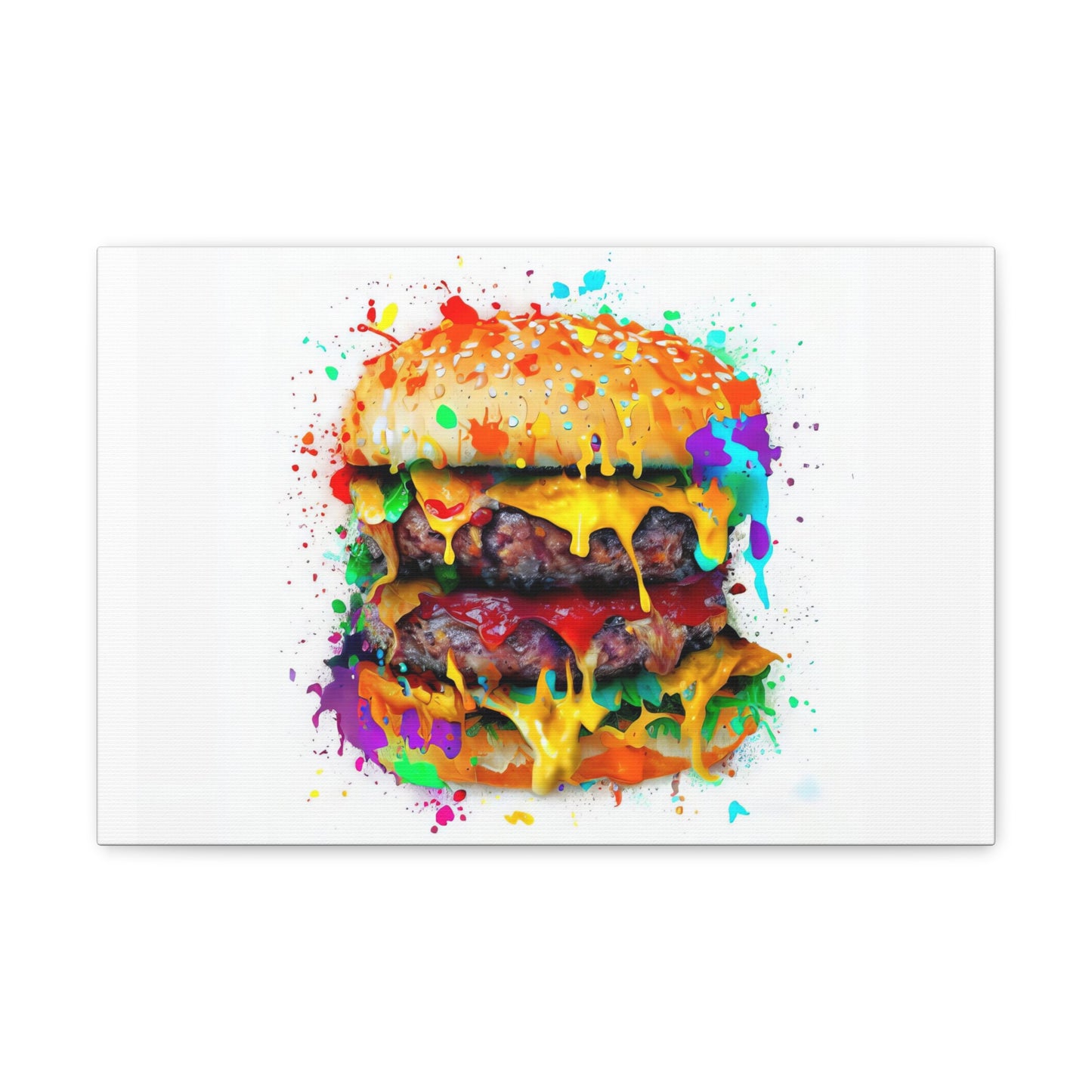 Double Cheese Burger  - Canvas Wall Art