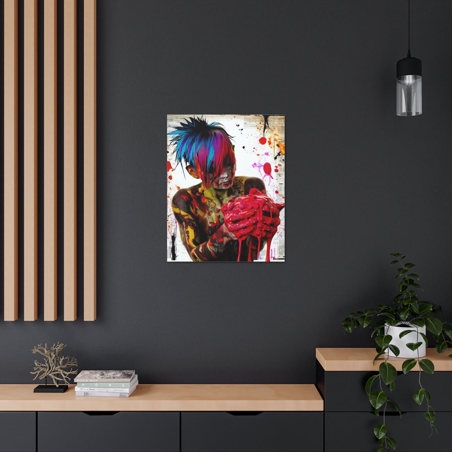 Tattooed Boy with Big Heart  - Canvas Wall Art