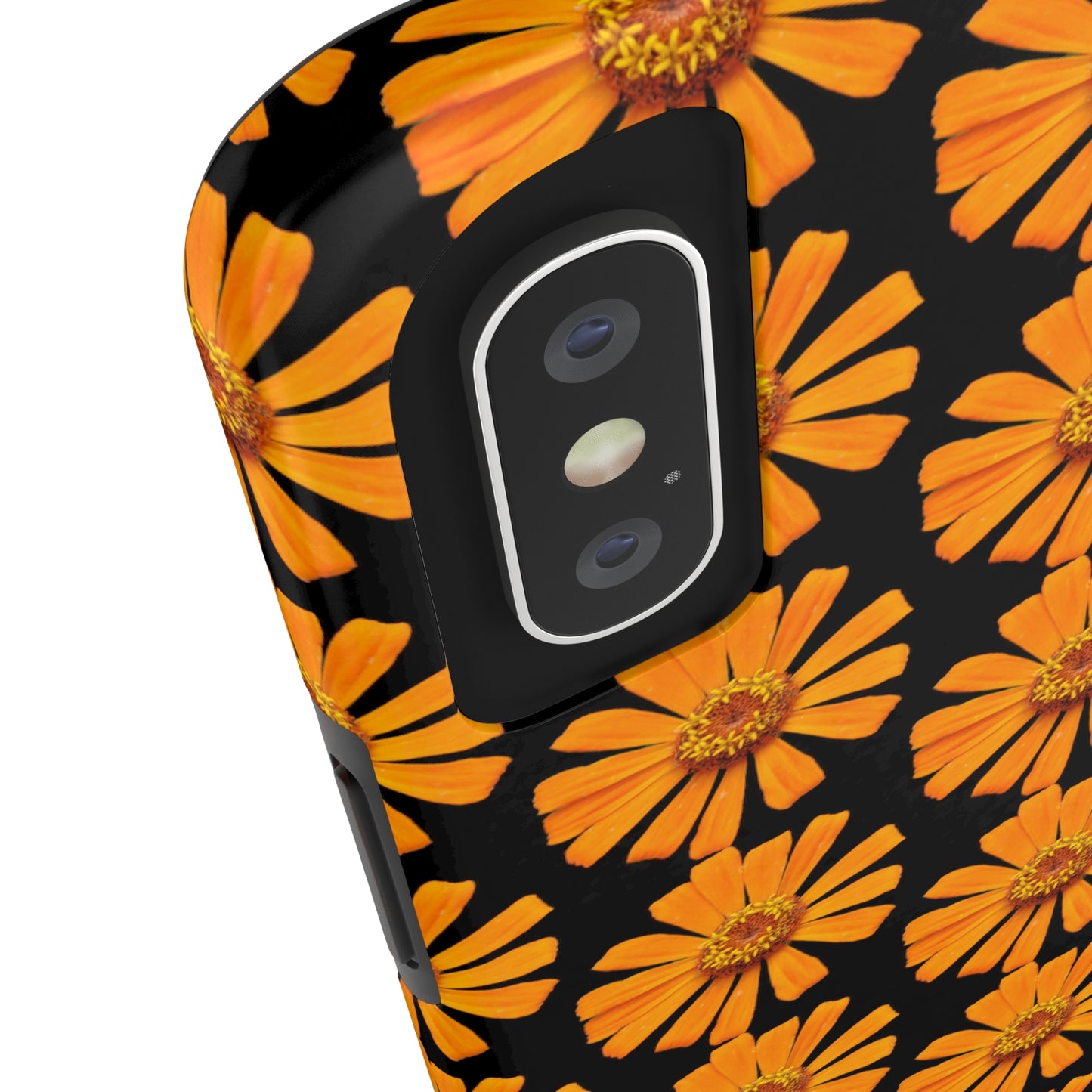 Orange Zinnia Black Tough Phone Case