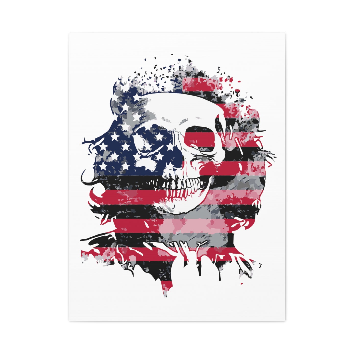 Skull and Flag Matte Canvas, Stretched, 1.25"