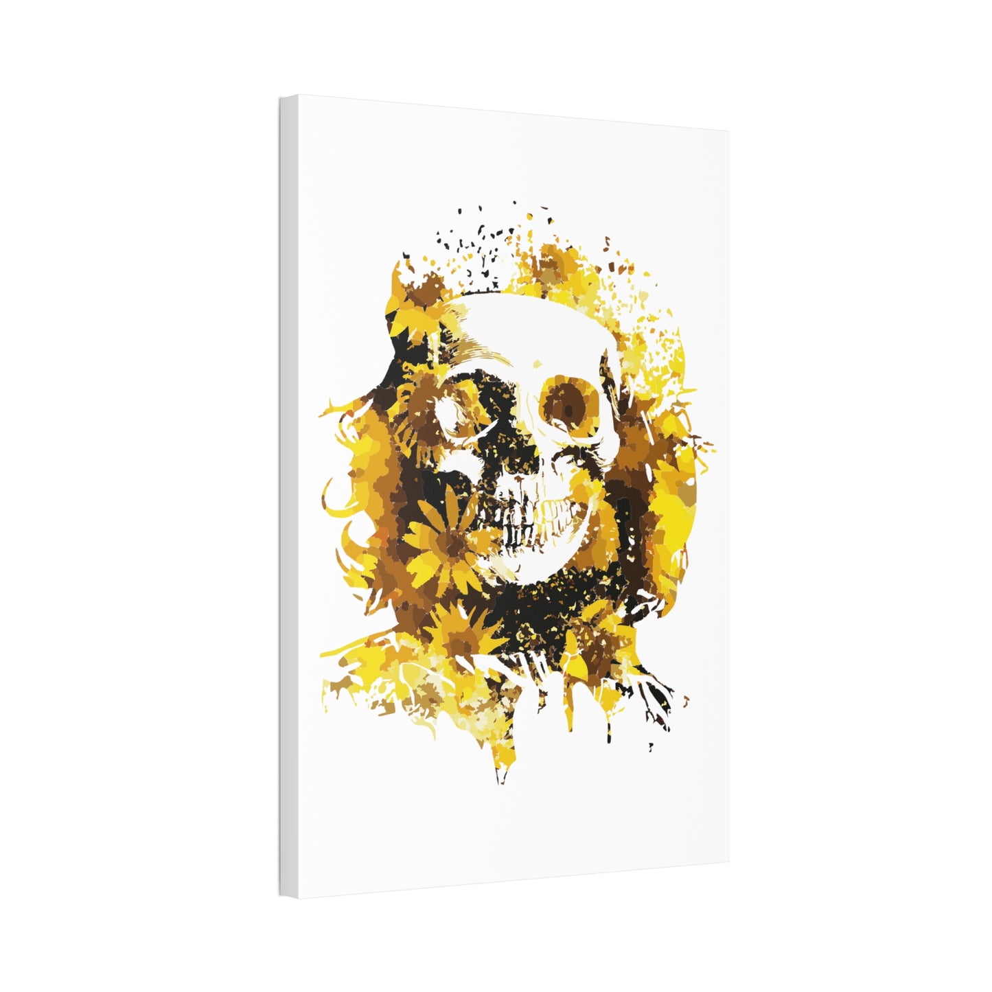 Sunflower Skull Canvas Stretched, 1.5''