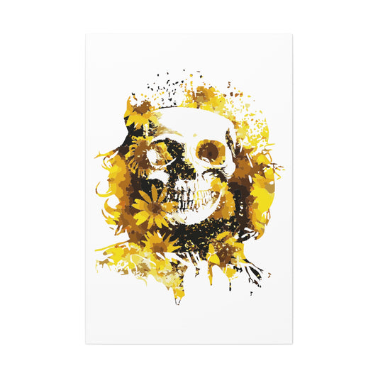 Sunflower Skull Canvas Stretched, 1.5''