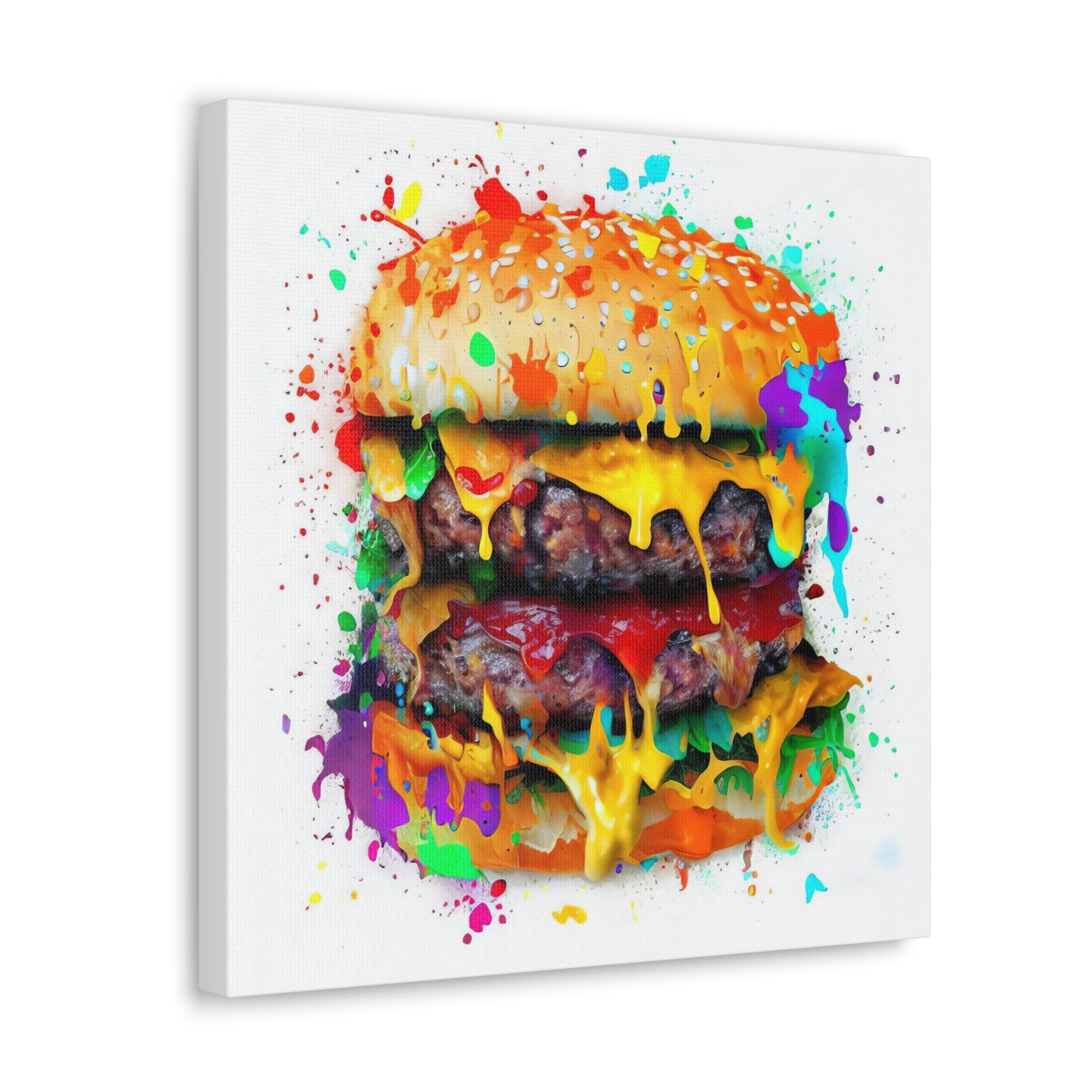 Double Cheese Burger  - Canvas Wall Art