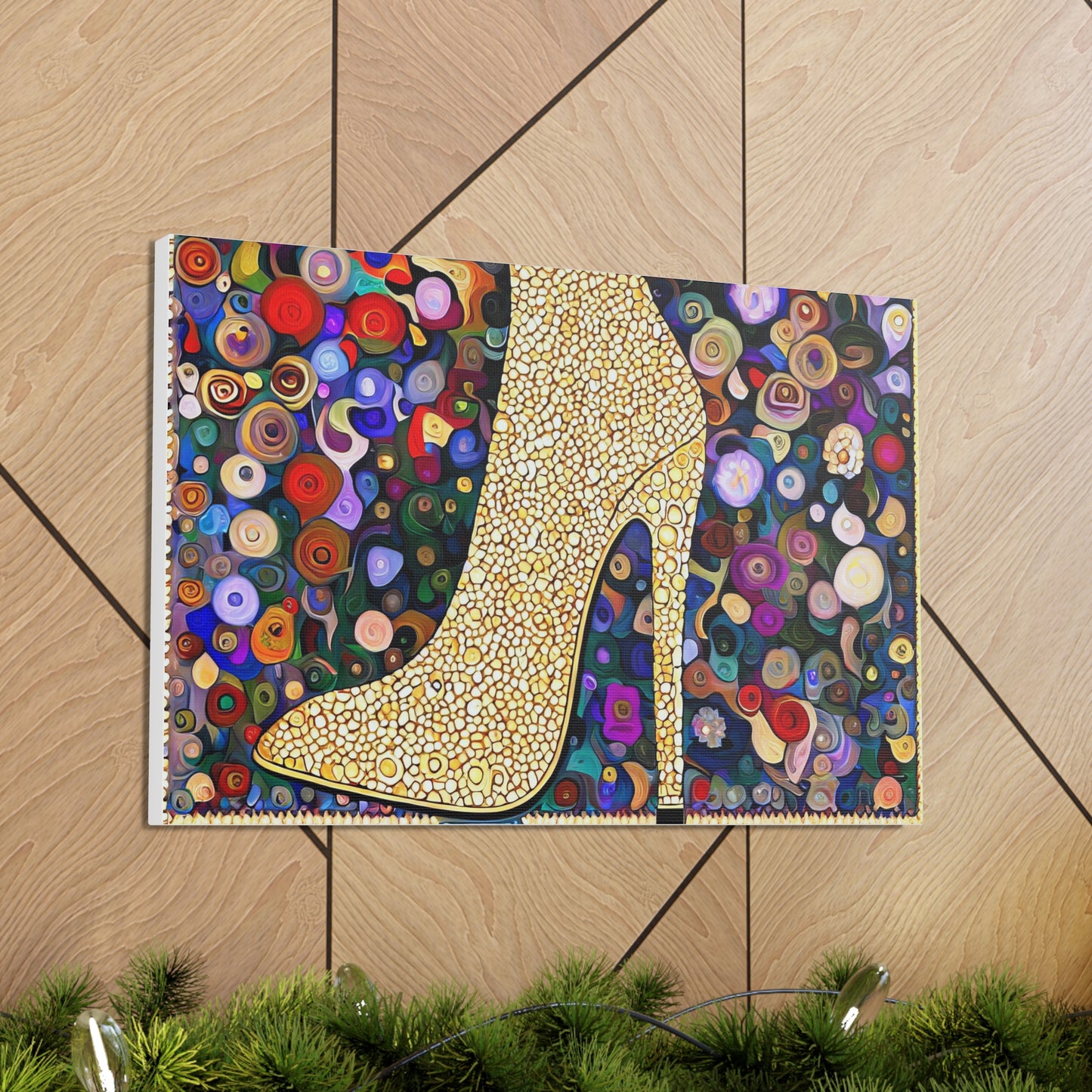 Gold Shoe  - Canvas Wall Art