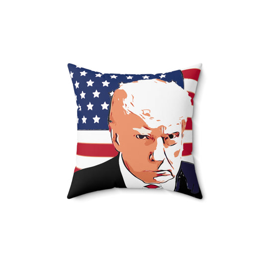 Trump Mug Shot Square Pillow