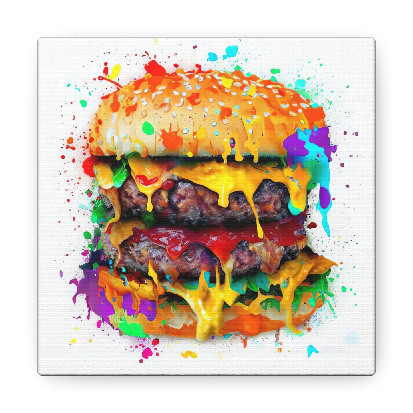 Double Cheese Burger  - Canvas Wall Art