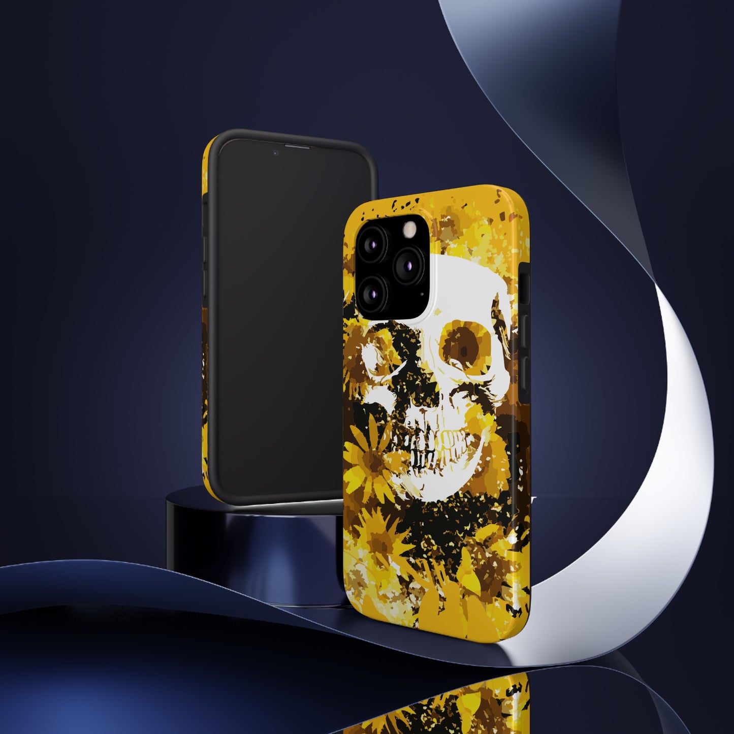 Sunflower Skull Tough Phone Case