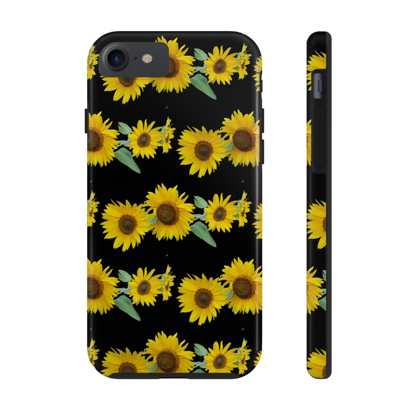 Sunflower Cluster Black Tough Phone Case