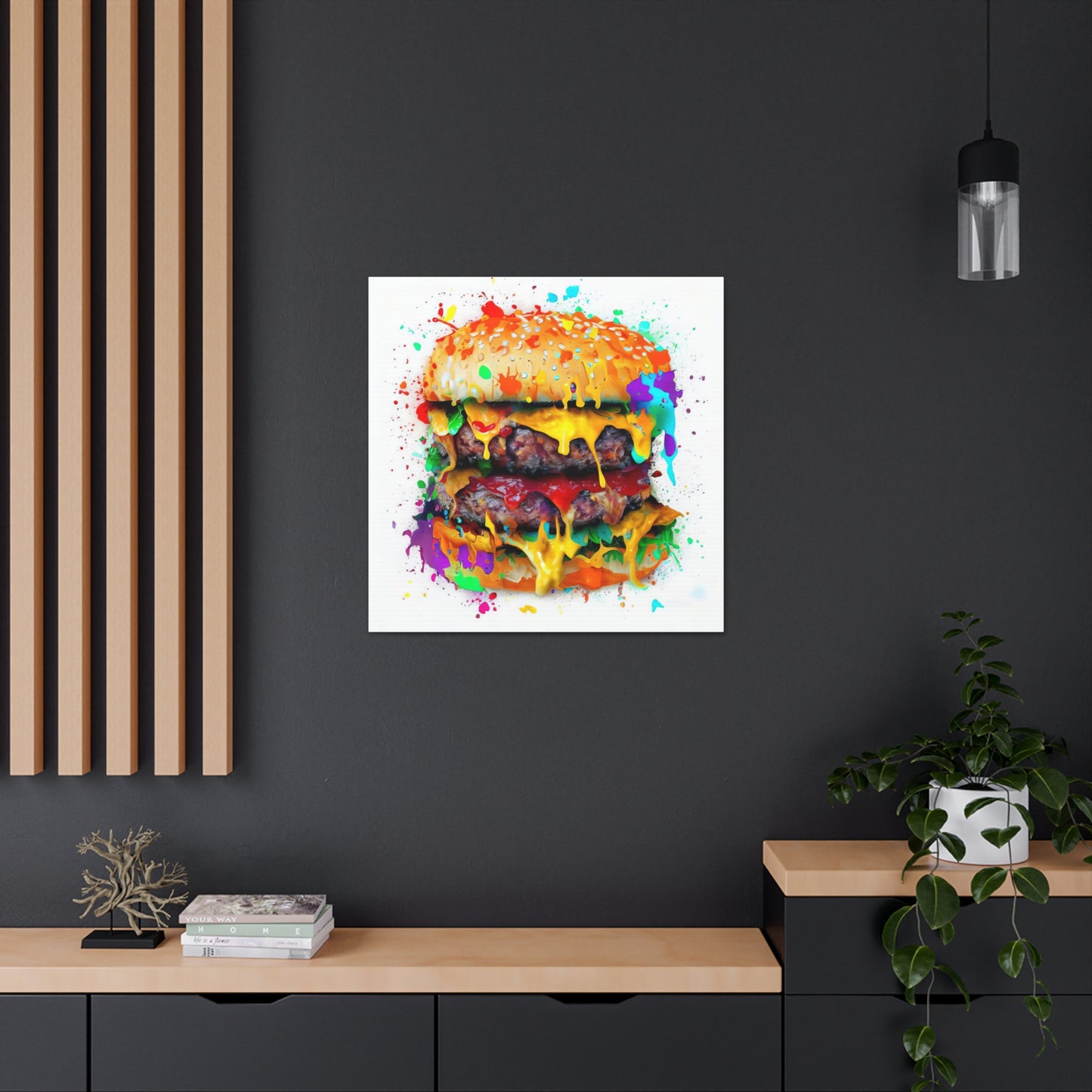 Double Cheese Burger  - Canvas Wall Art