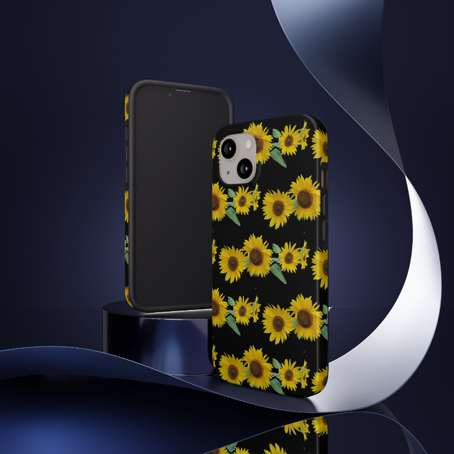 Sunflower Cluster Black Tough Phone Case