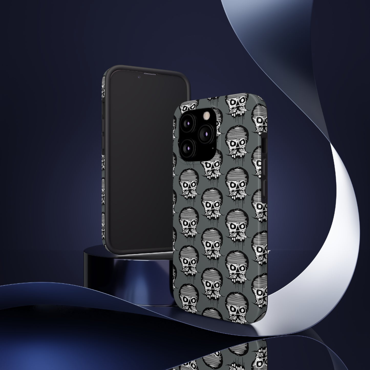 Skull Grey Tough Phone Case