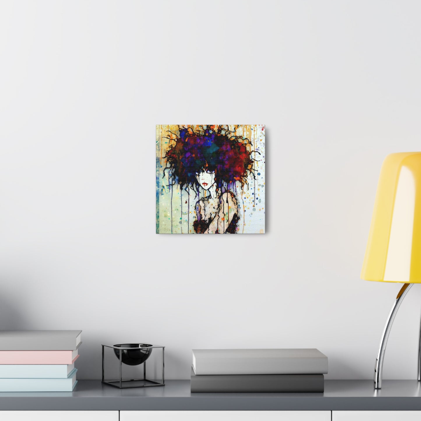 Girl with Big Hair  - Canvas Wall Art