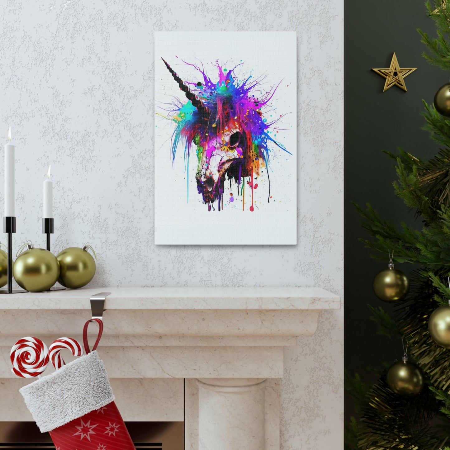 Unicorn Skull - Canvas Wall Art