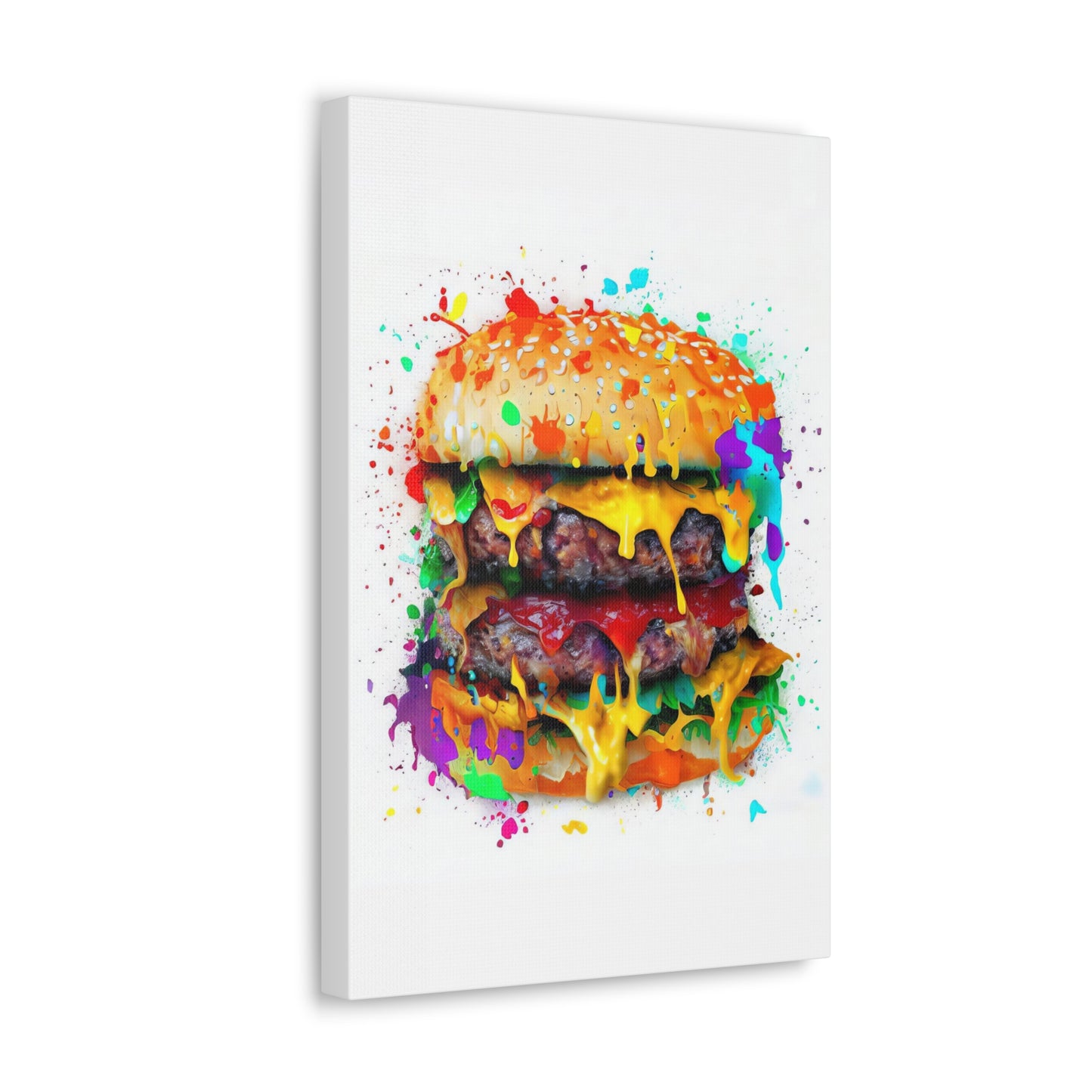 Double Cheese Burger  - Canvas Wall Art