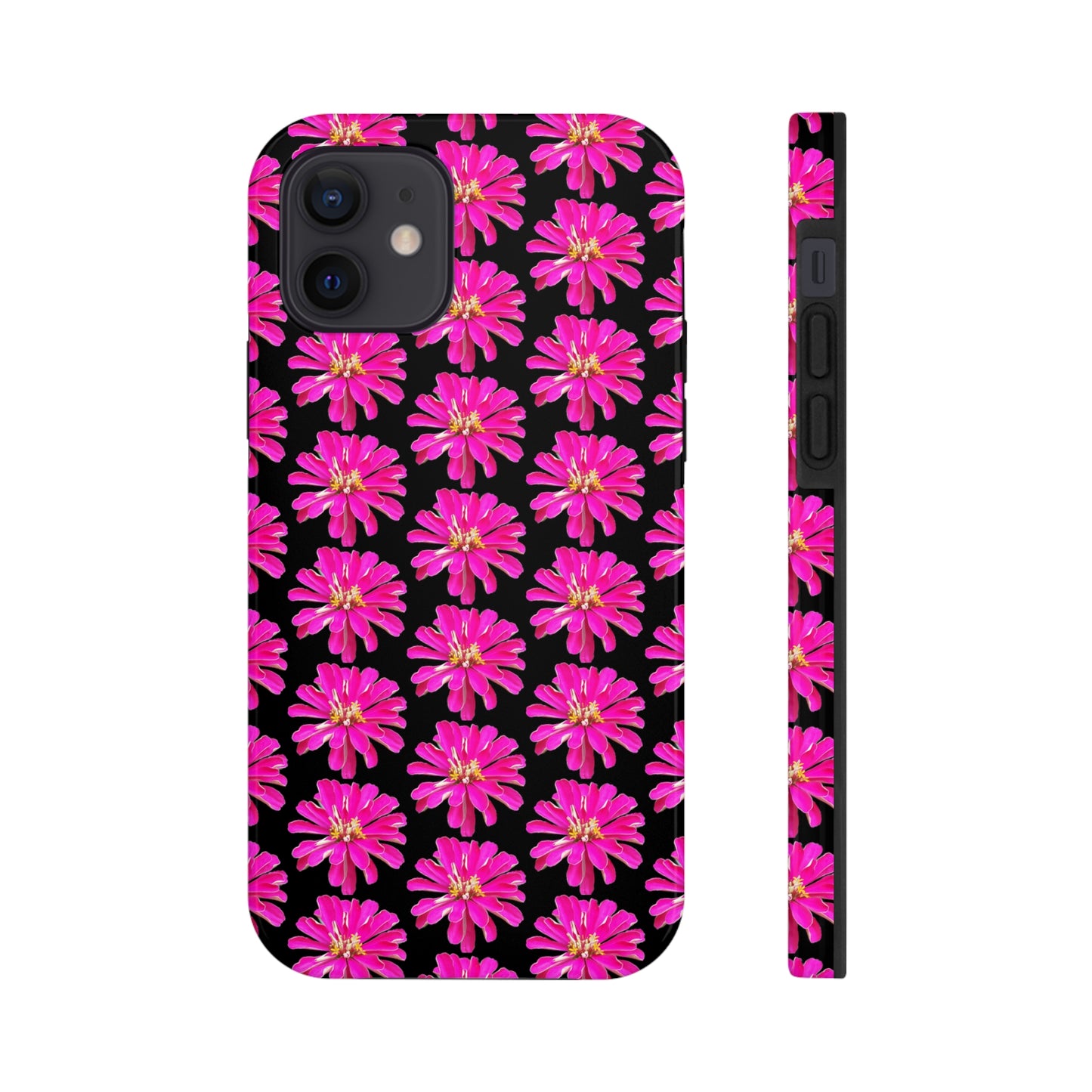 Pink Zinnia Black Tough Phone Case