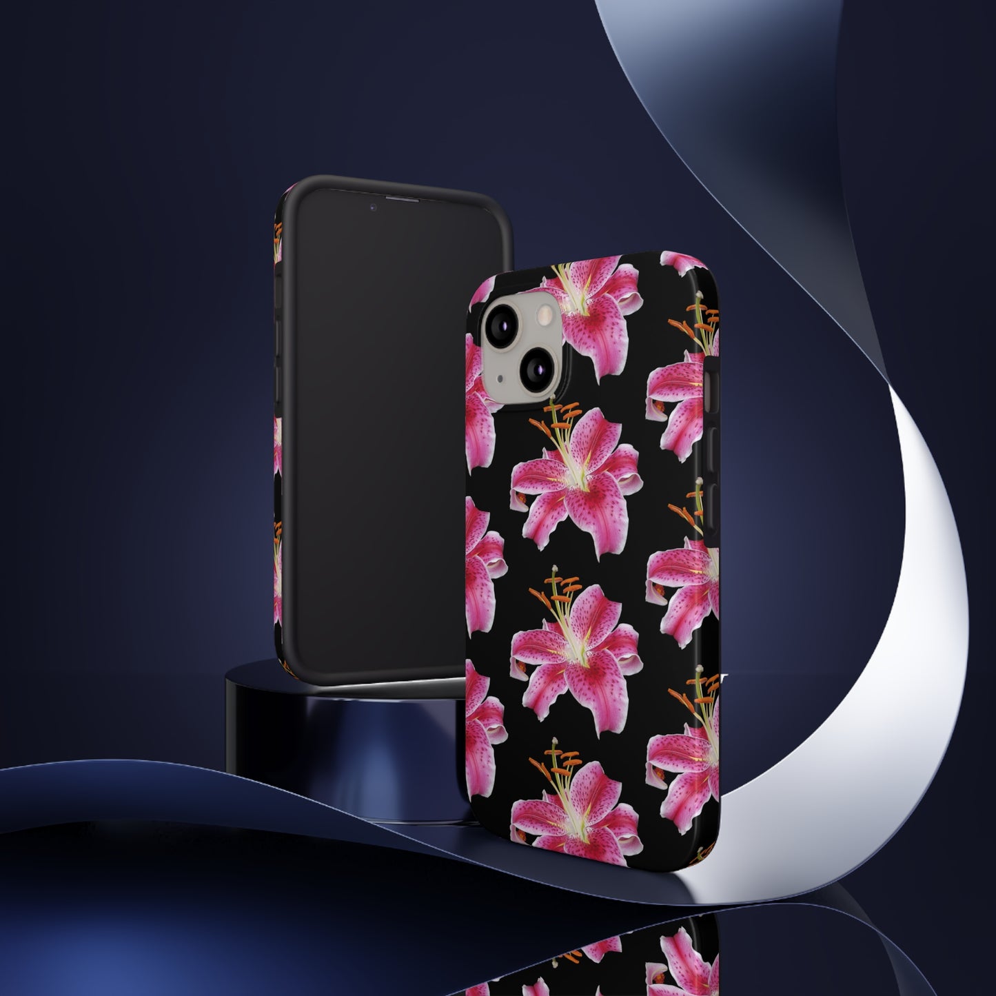 Stargazer Lily Black Tough Phone Case