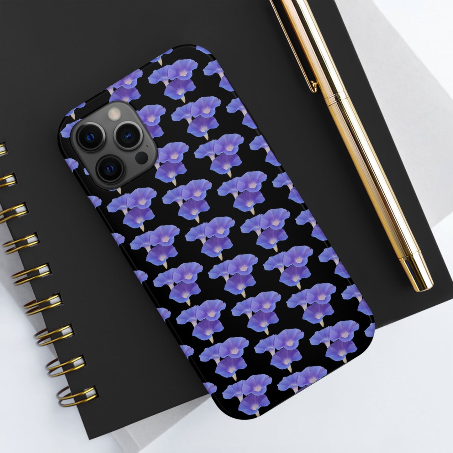 Purple Morning Glory Black Tough Phone Case