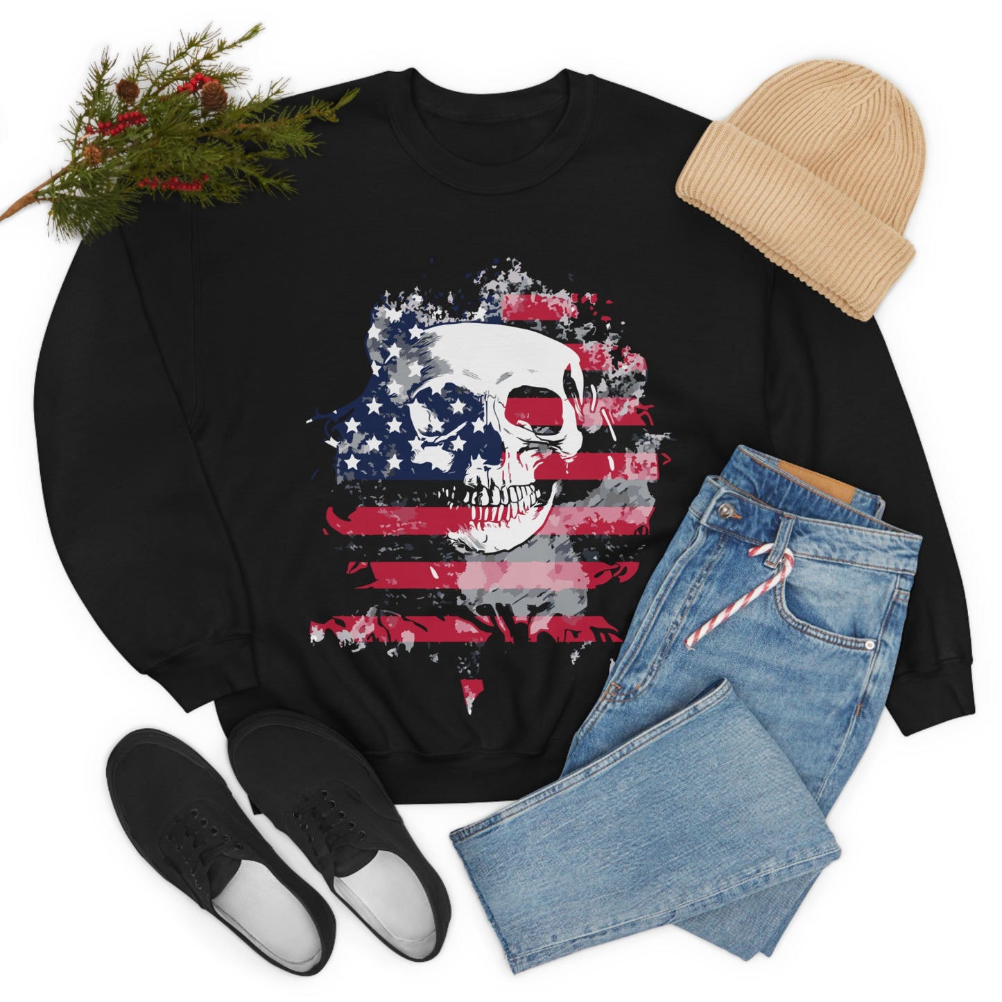 Skull and Flag Unisex Heavy Blend™ Crewneck Sweatshirt