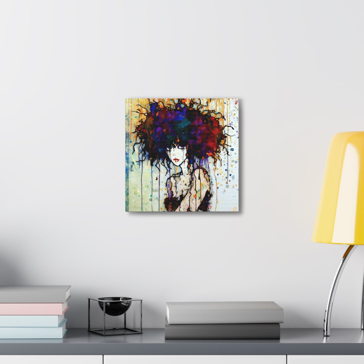 Girl with Big Hair  - Canvas Wall Art