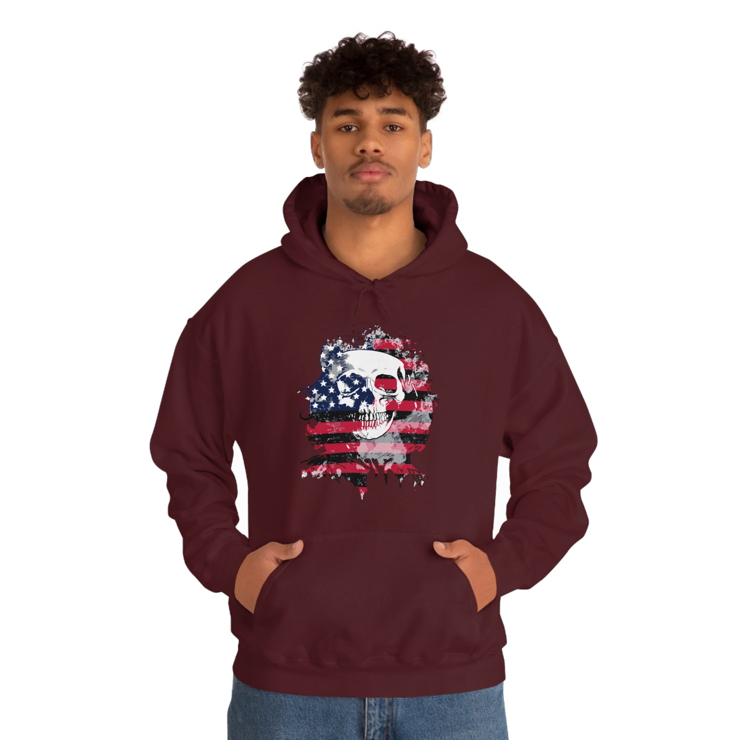 Skull and Flag Unisex Heavy Blend™ Hooded Sweatshirt