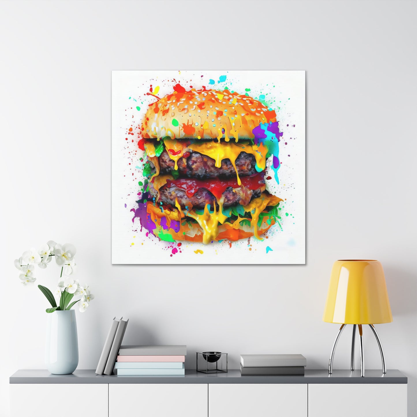 Double Cheese Burger  - Canvas Wall Art