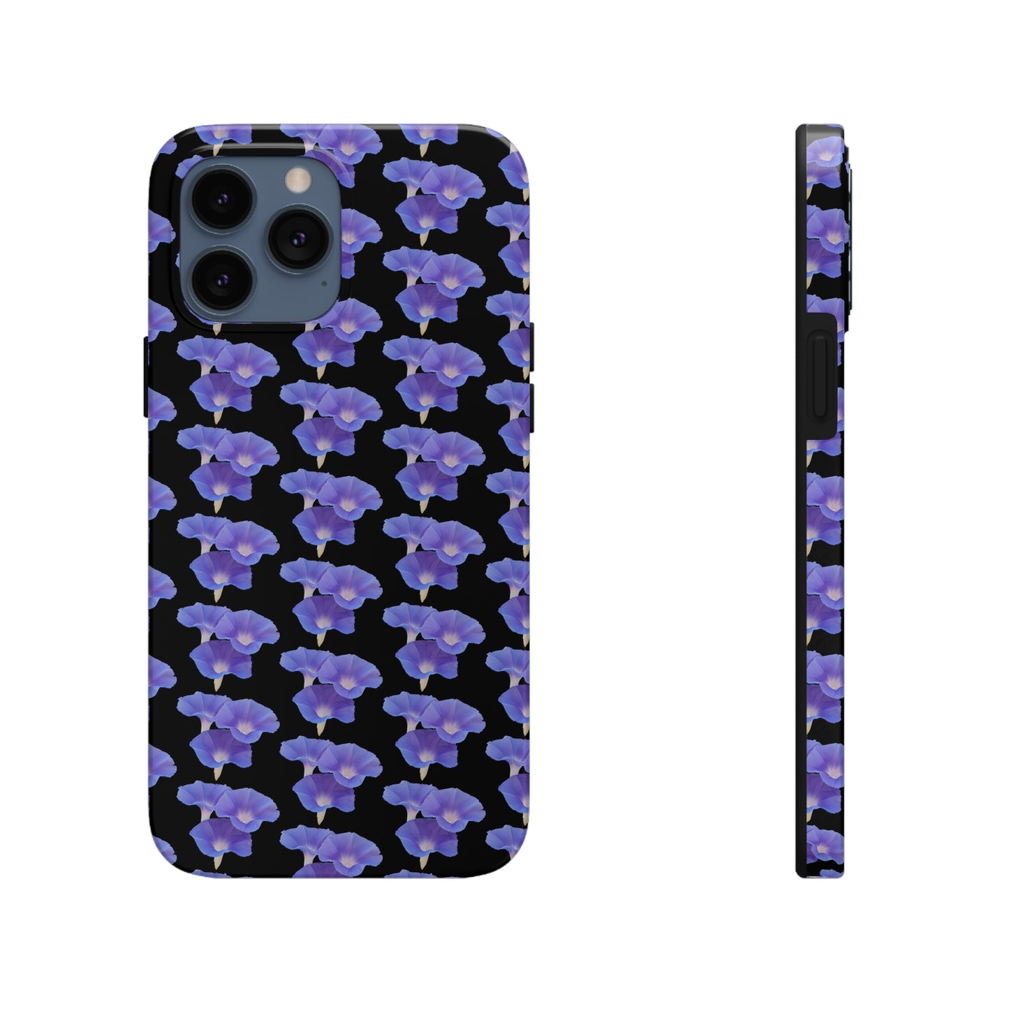 Purple Morning Glory Black Tough Phone Case