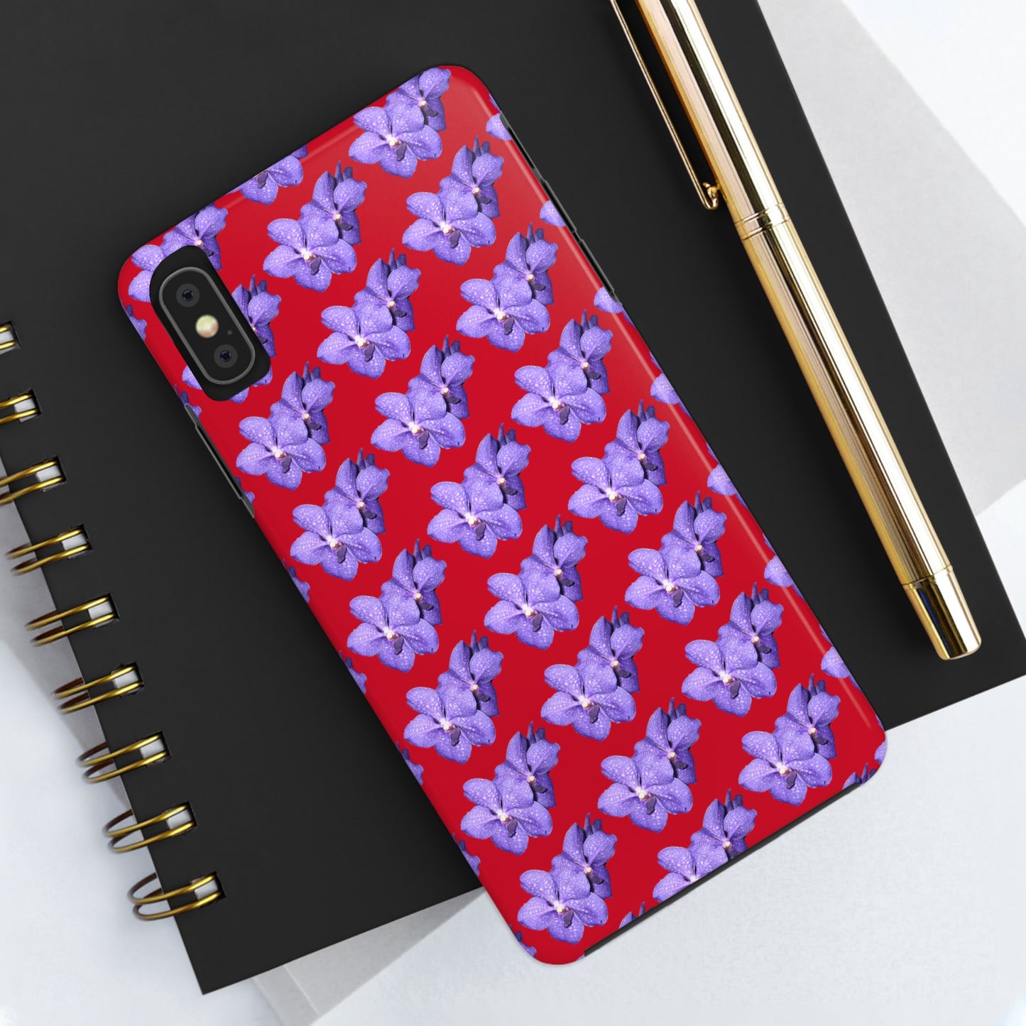 Blue Orchid Red Tough Phone Case