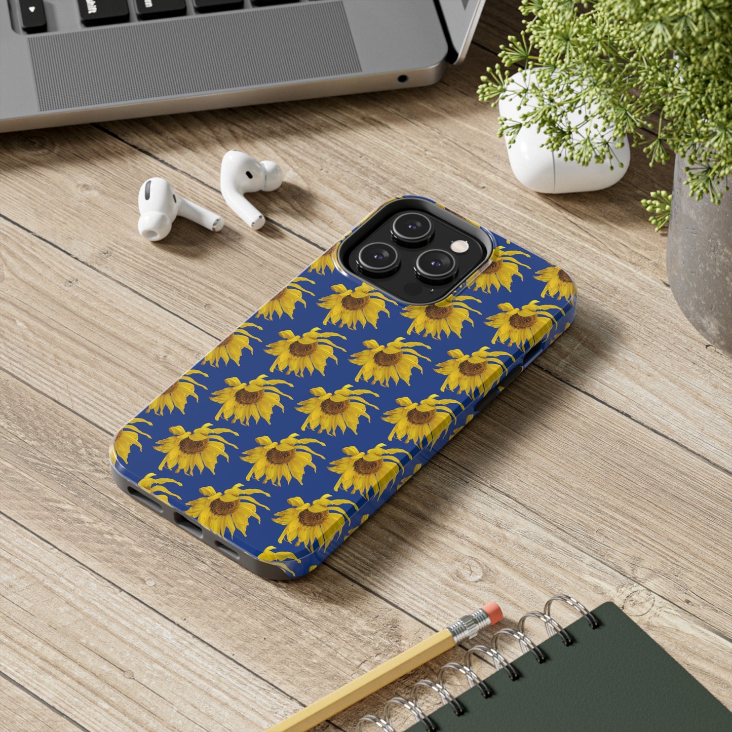 Fall Sunflower Blue Tough Phone Case