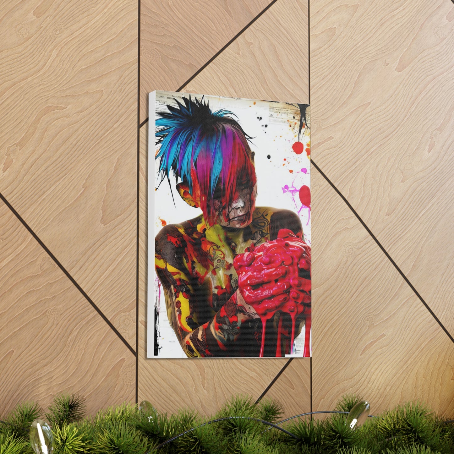 Tattooed Boy with Big Heart  - Canvas Wall Art