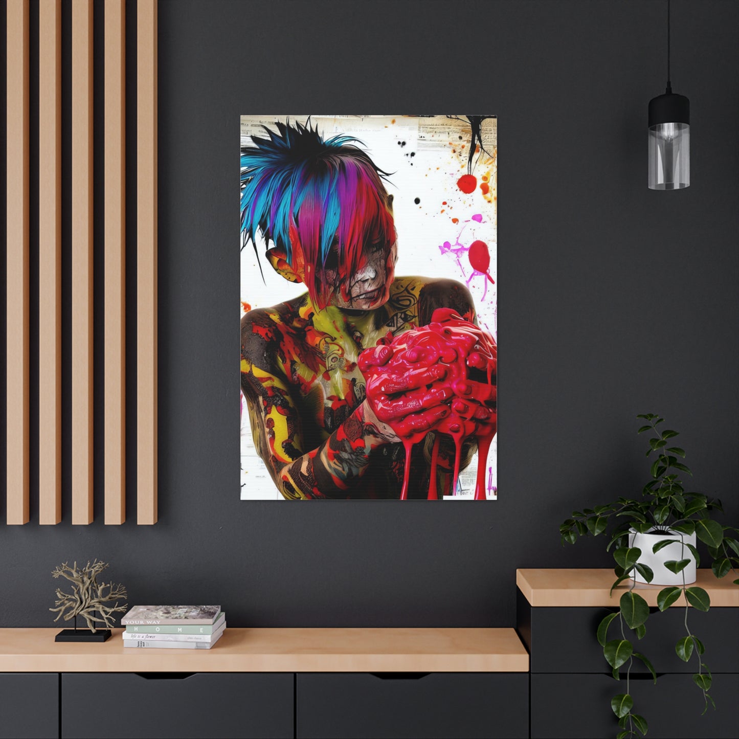 Tattooed Boy with Big Heart  - Canvas Wall Art