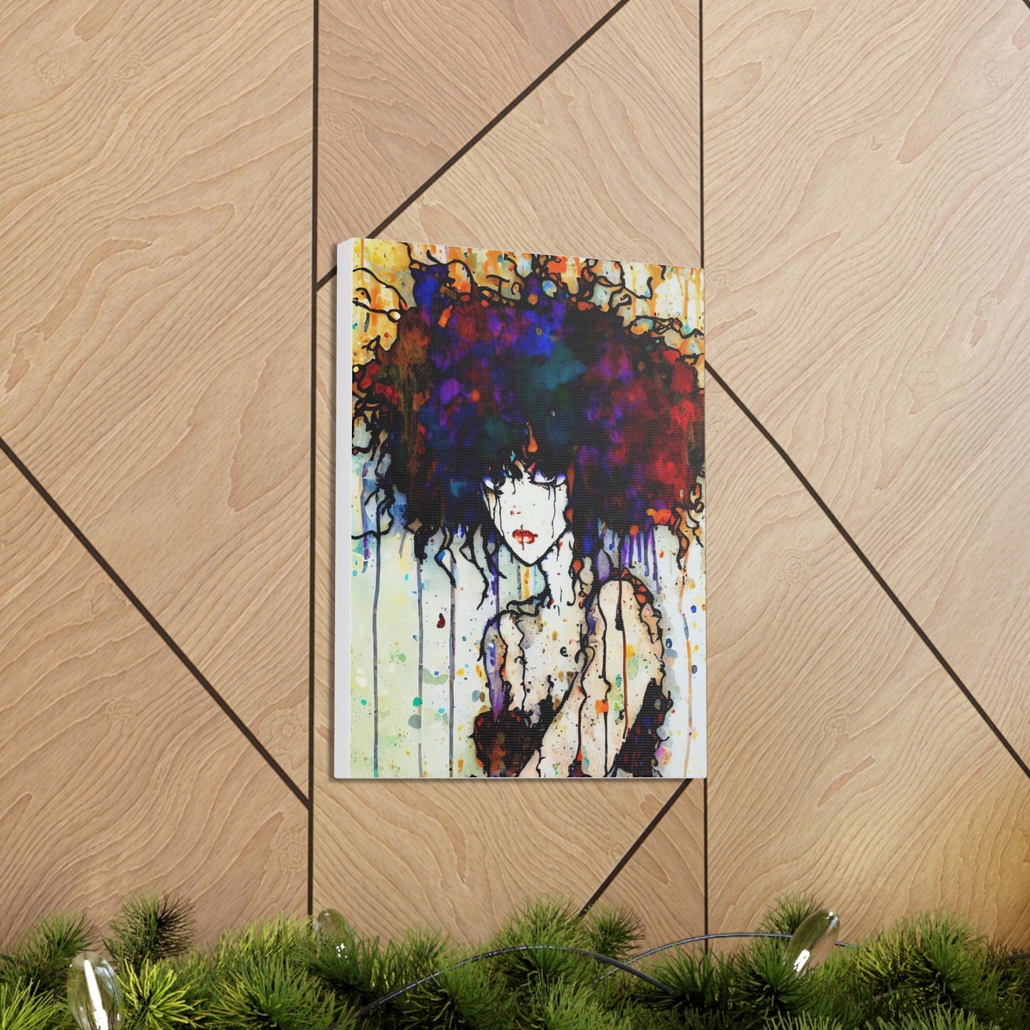 Girl with Big Hair  - Canvas Wall Art