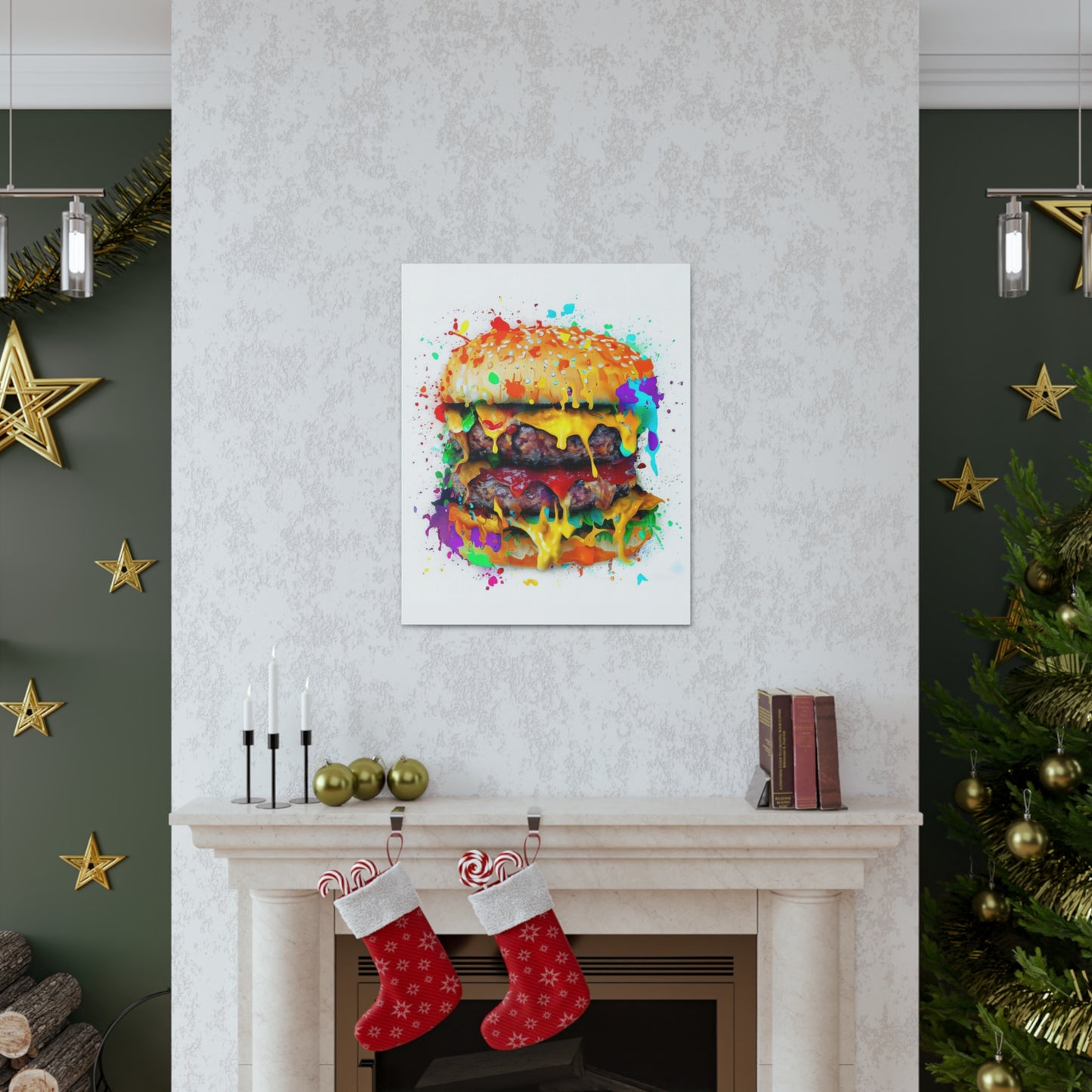 Double Cheese Burger  - Canvas Wall Art