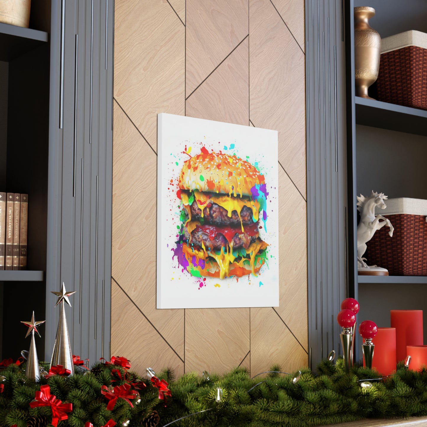 Double Cheese Burger  - Canvas Wall Art