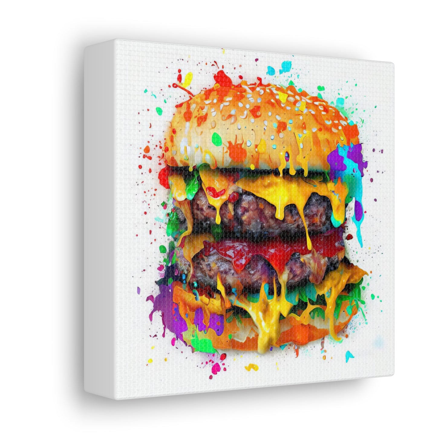 Double Cheese Burger  - Canvas Wall Art