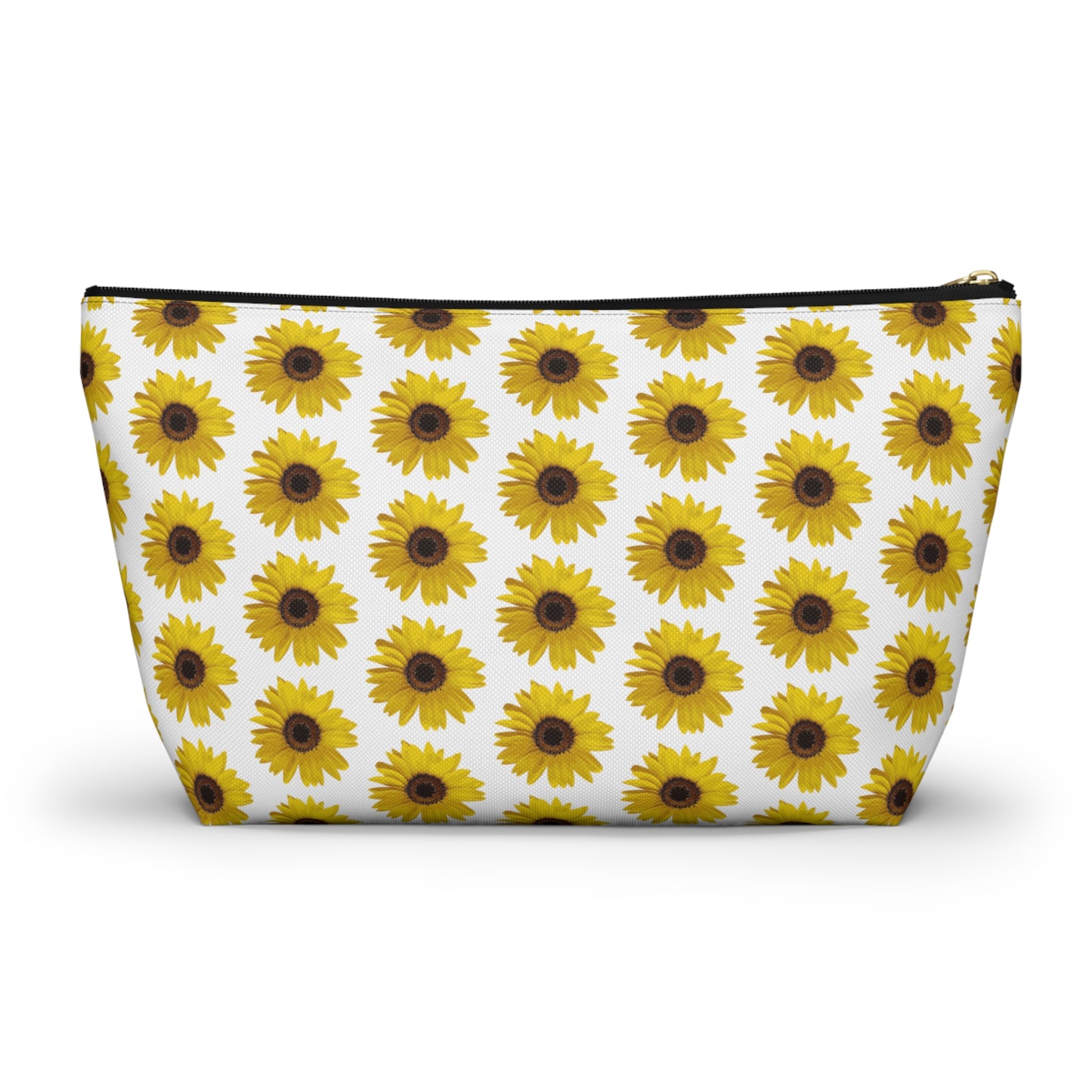 Sunflower White Accessory Pouch w T-bottom