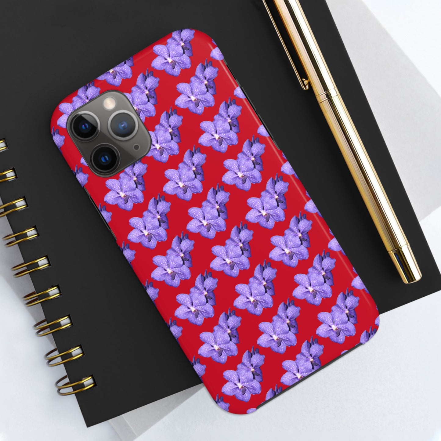 Blue Orchid Red Tough Phone Case