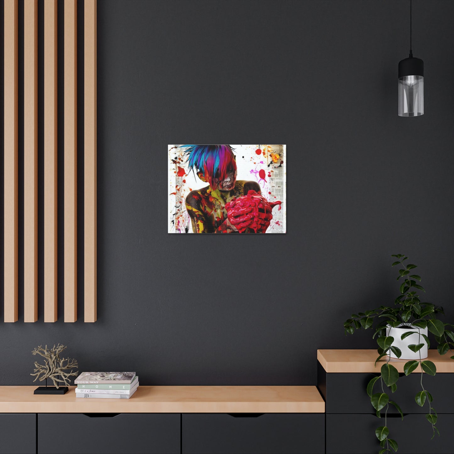 Tattooed Boy with Big Heart  - Canvas Wall Art