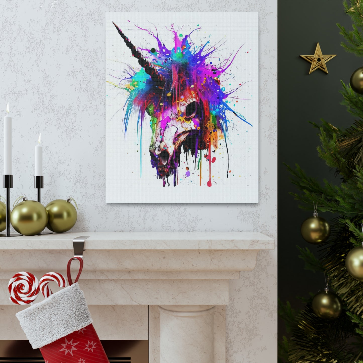 Unicorn Skull - Canvas Wall Art