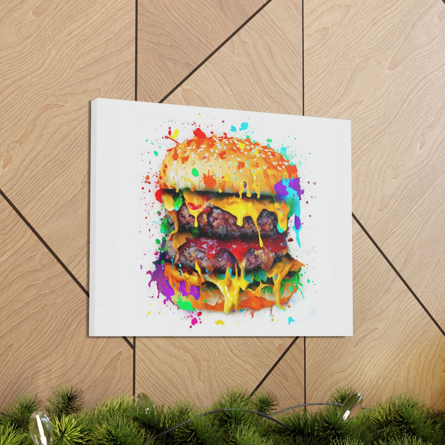 Double Cheese Burger  - Canvas Wall Art