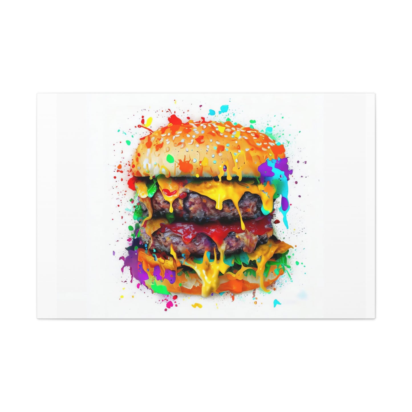 Double Cheese Burger  - Canvas Wall Art