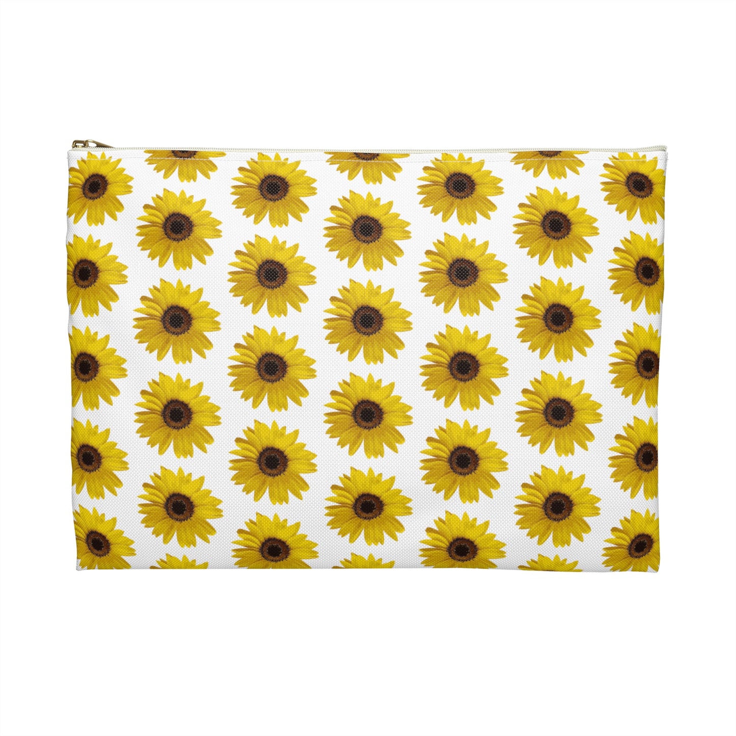 Sunflower White Accessory Pouch