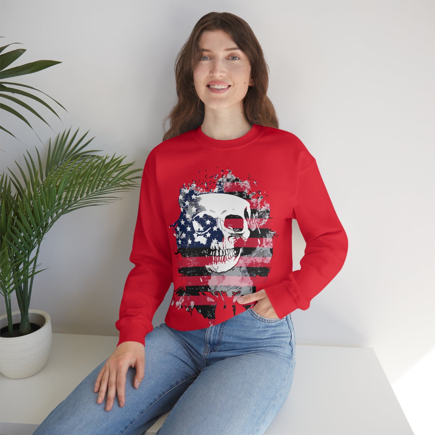 Skull and Flag Unisex Heavy Blend™ Crewneck Sweatshirt