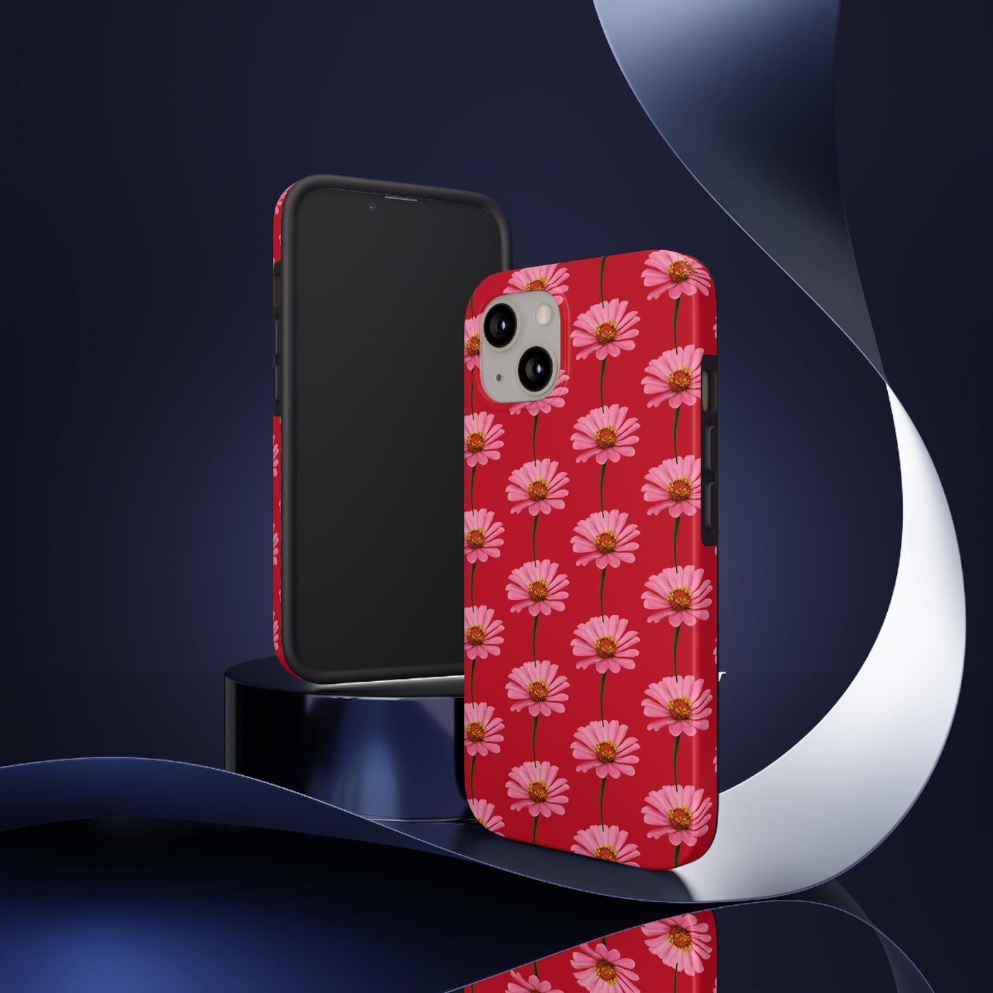 Pink Zinnia Red Tough Phone Case