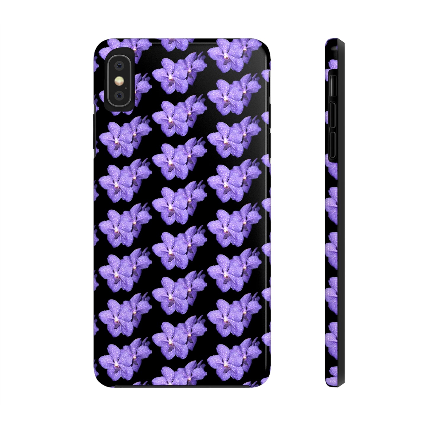 Blue Orchid Black Tough Phone Case