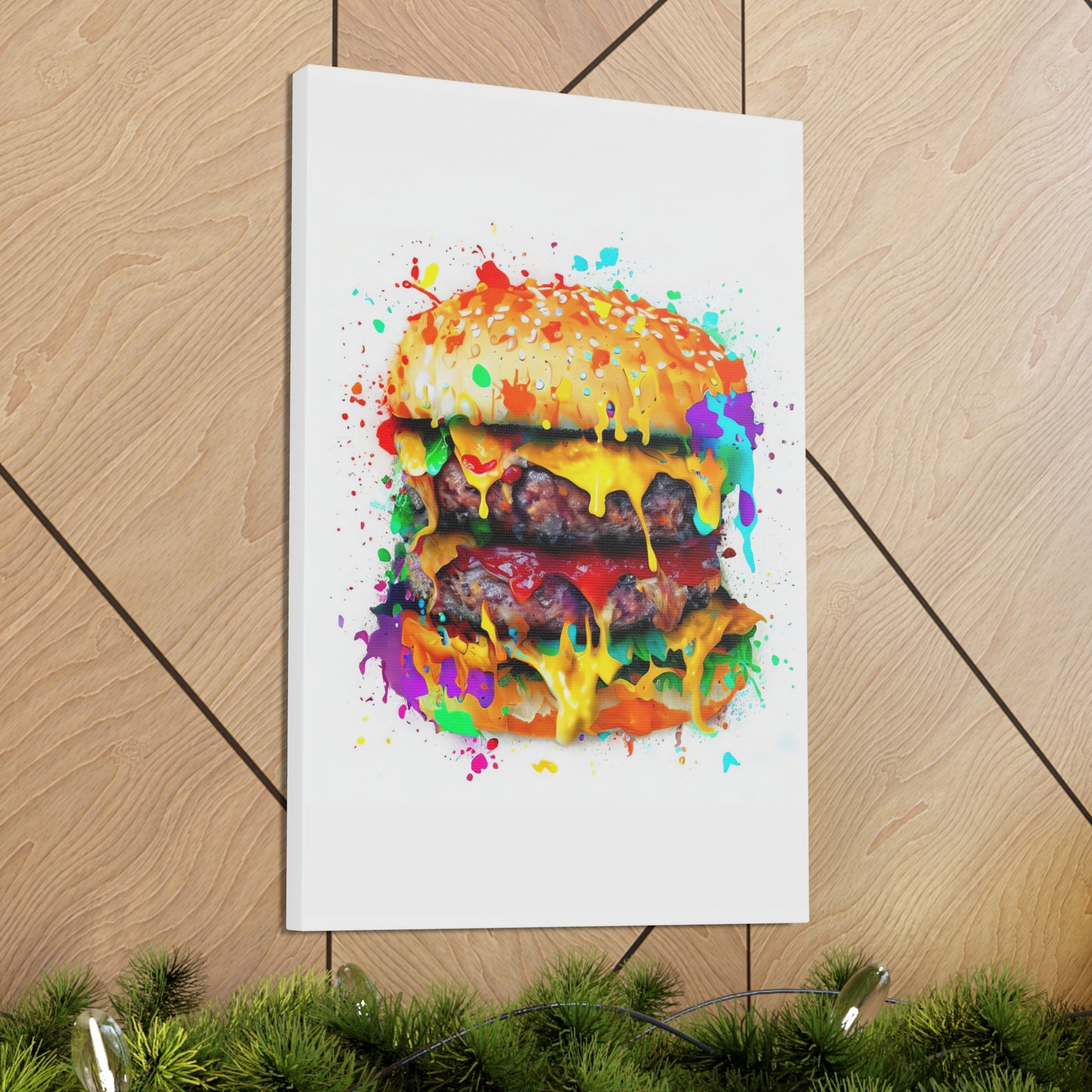 Double Cheese Burger  - Canvas Wall Art