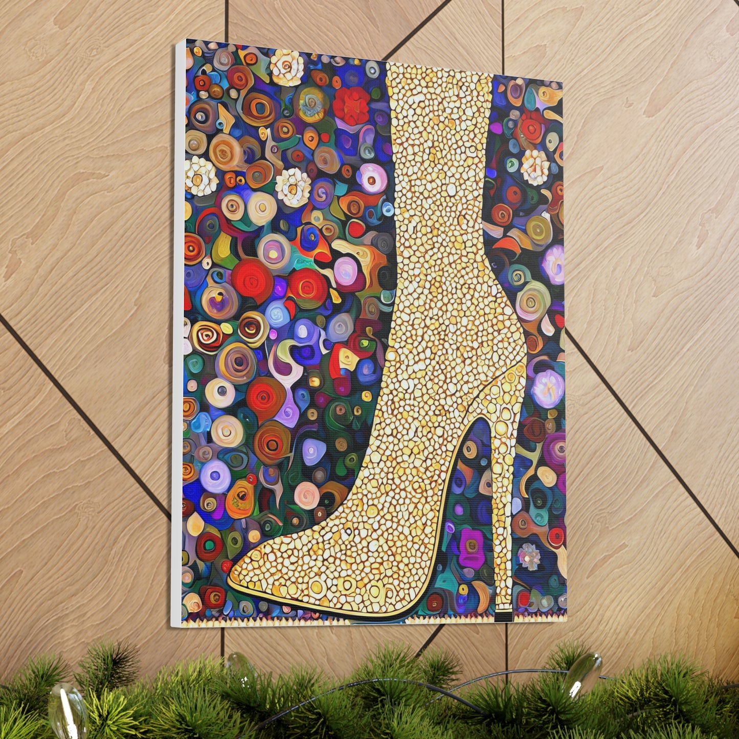 Gold Shoe  - Canvas Wall Art