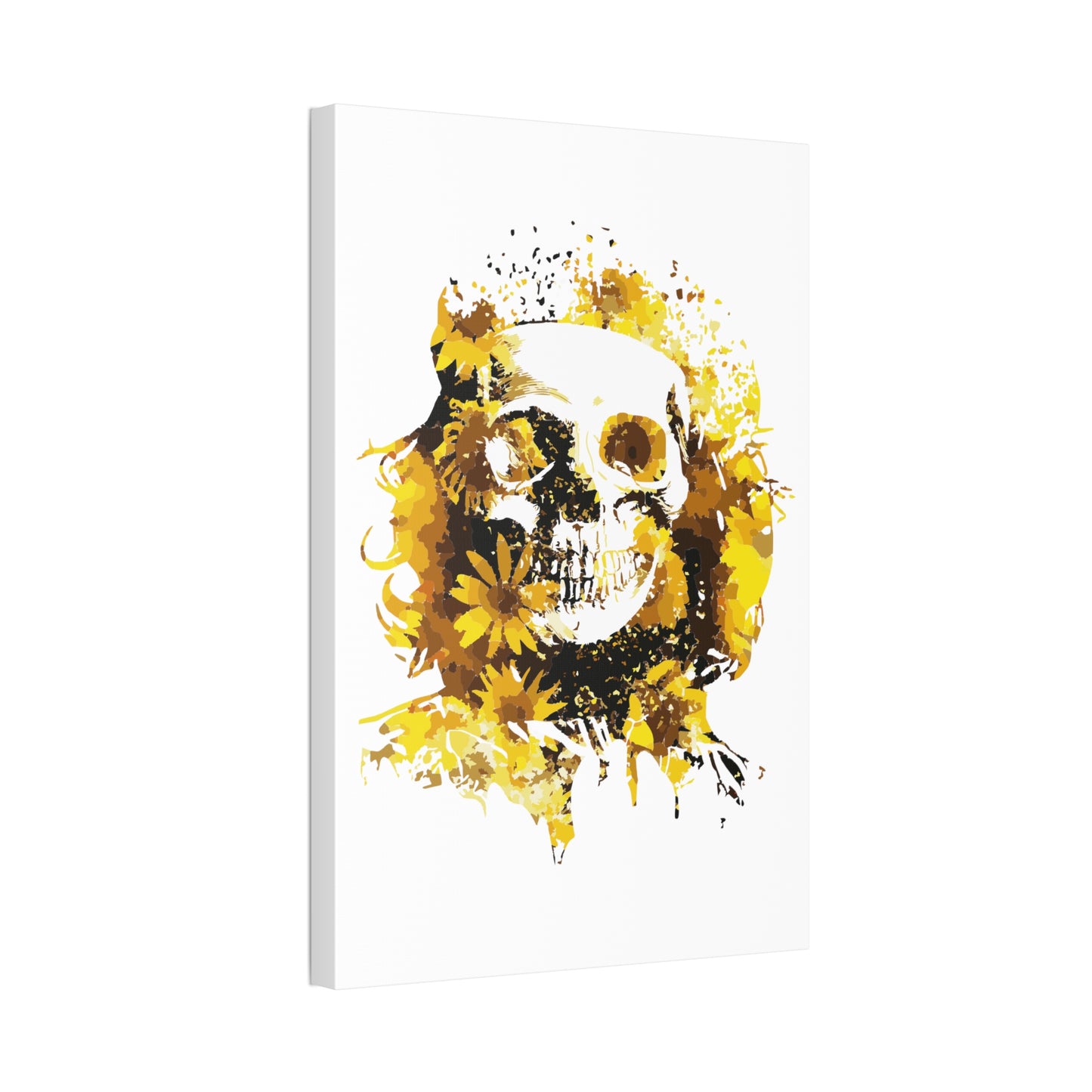 Sunflower Skull Canvas Stretched, 1.5''