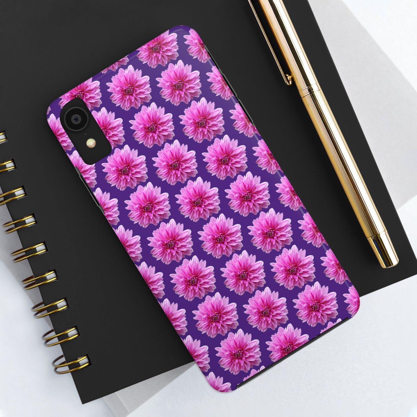 Pink Dahlia Purple Tough Phone Case