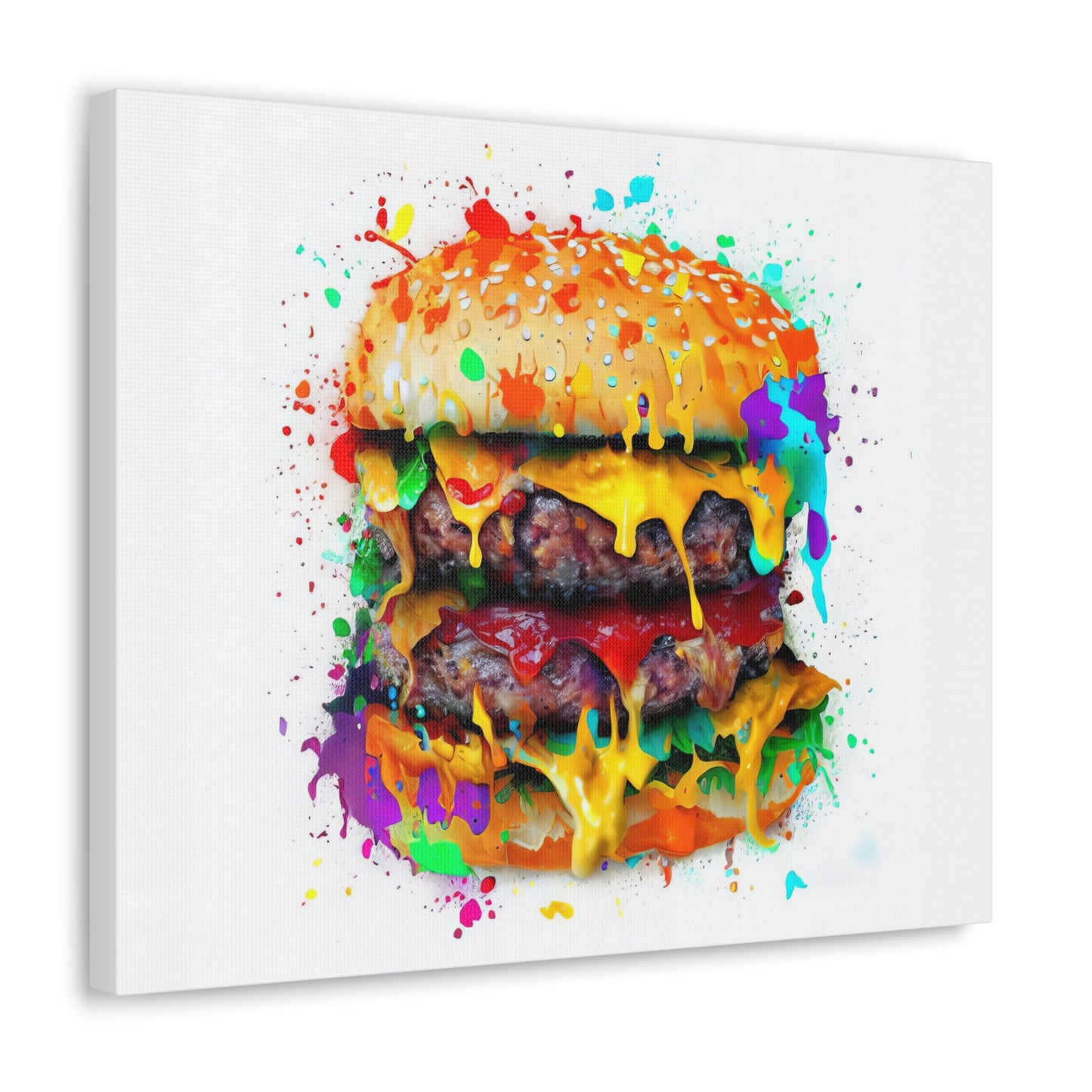 Double Cheese Burger  - Canvas Wall Art